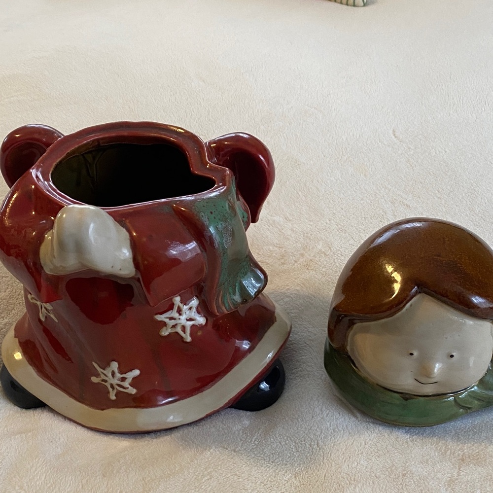 Festive Santa Claus Ceramic cookies jar